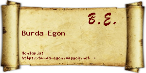 Burda Egon névjegykártya